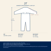 3T —  garment measurements for the 3t size