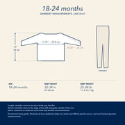 18-24 months —  garment measurements for the 18-24-months size